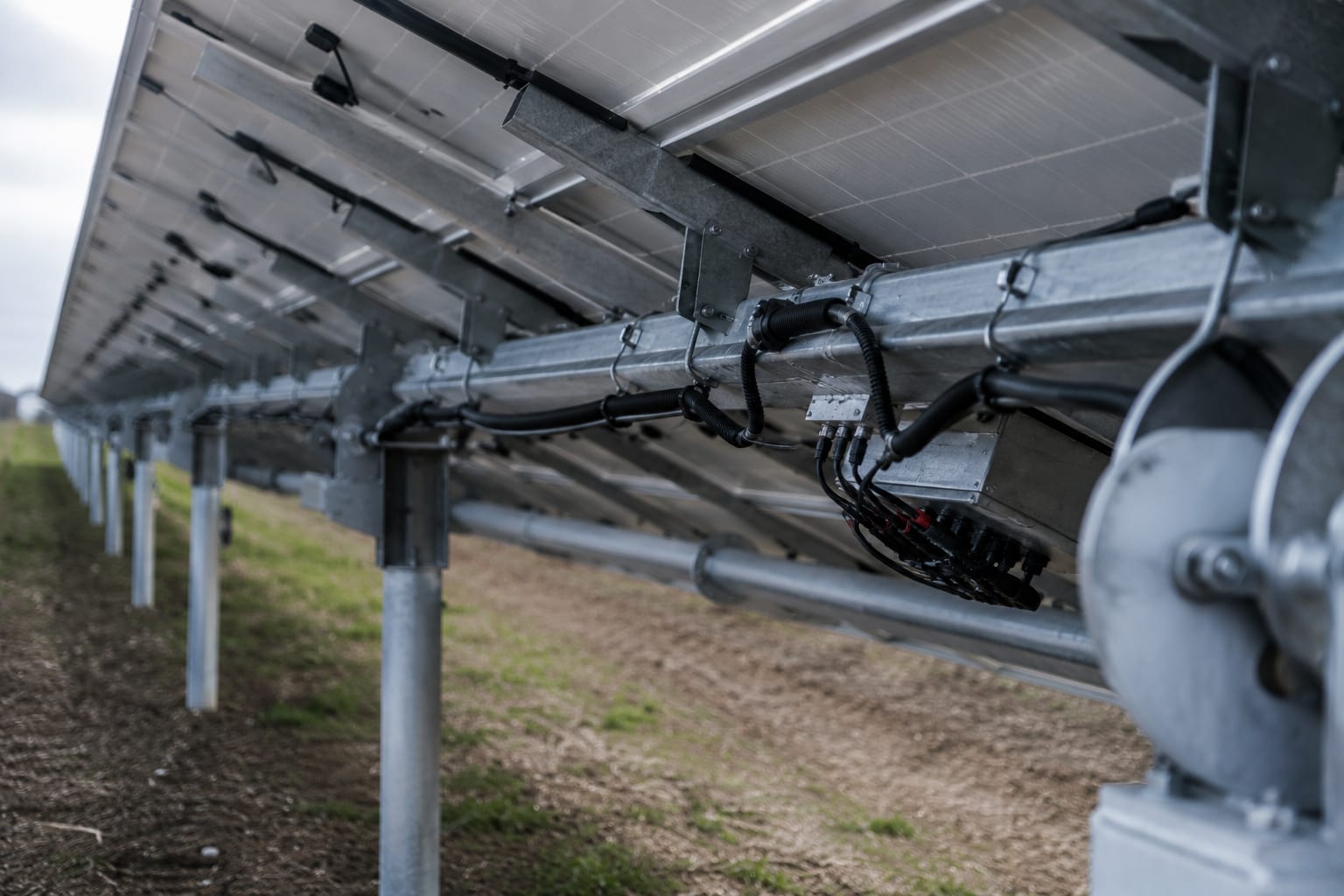 Engineering detail of solar PV mounting structures and DC cabling